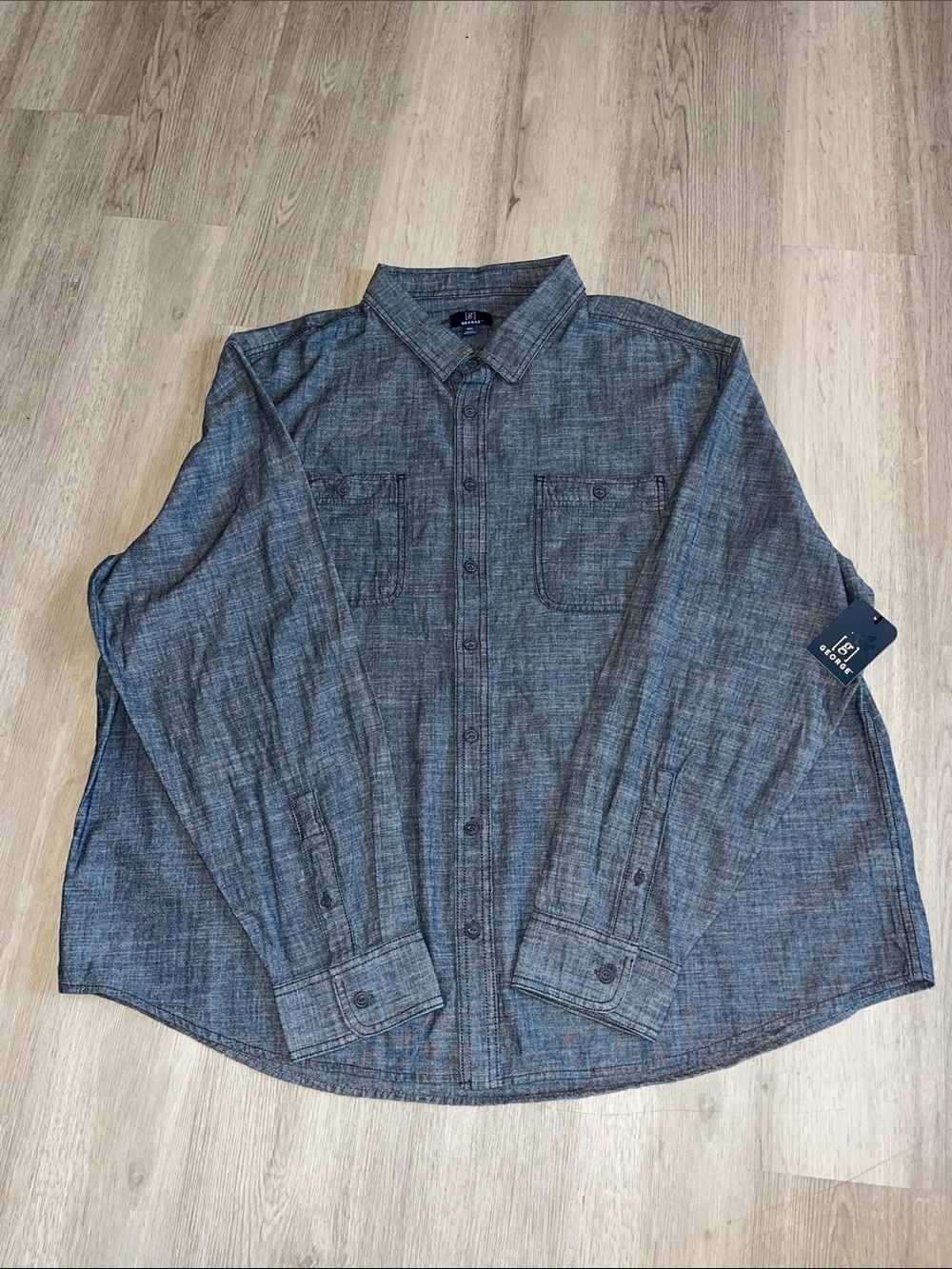 GEORGE -Blue Button-Down Casual Shirt